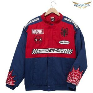 Marvel Spider-Man Peter Parker Racing Jacket Unisex Size 3XL Red Blue New